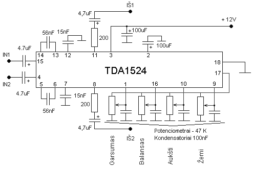 Tda1524a схема включения